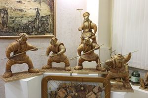 Birkenfiguren - Bauern bei der Arbeit