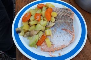 Mohnöl-Gemüse mit Lachsfilet