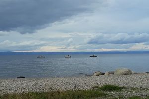 Blick vom Stellplatz auf den Baikalsee