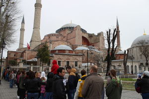Anstellen um Tickets für die Hagia Sophia 