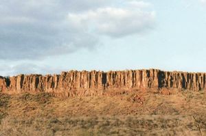 Blick vom Campingplatz auf den Waterberg