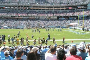 Blick von unseren Plätzen auf das LP Field